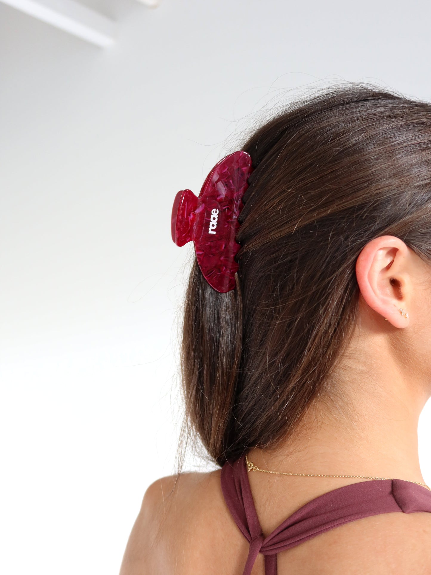 Burgundy Claw Clip