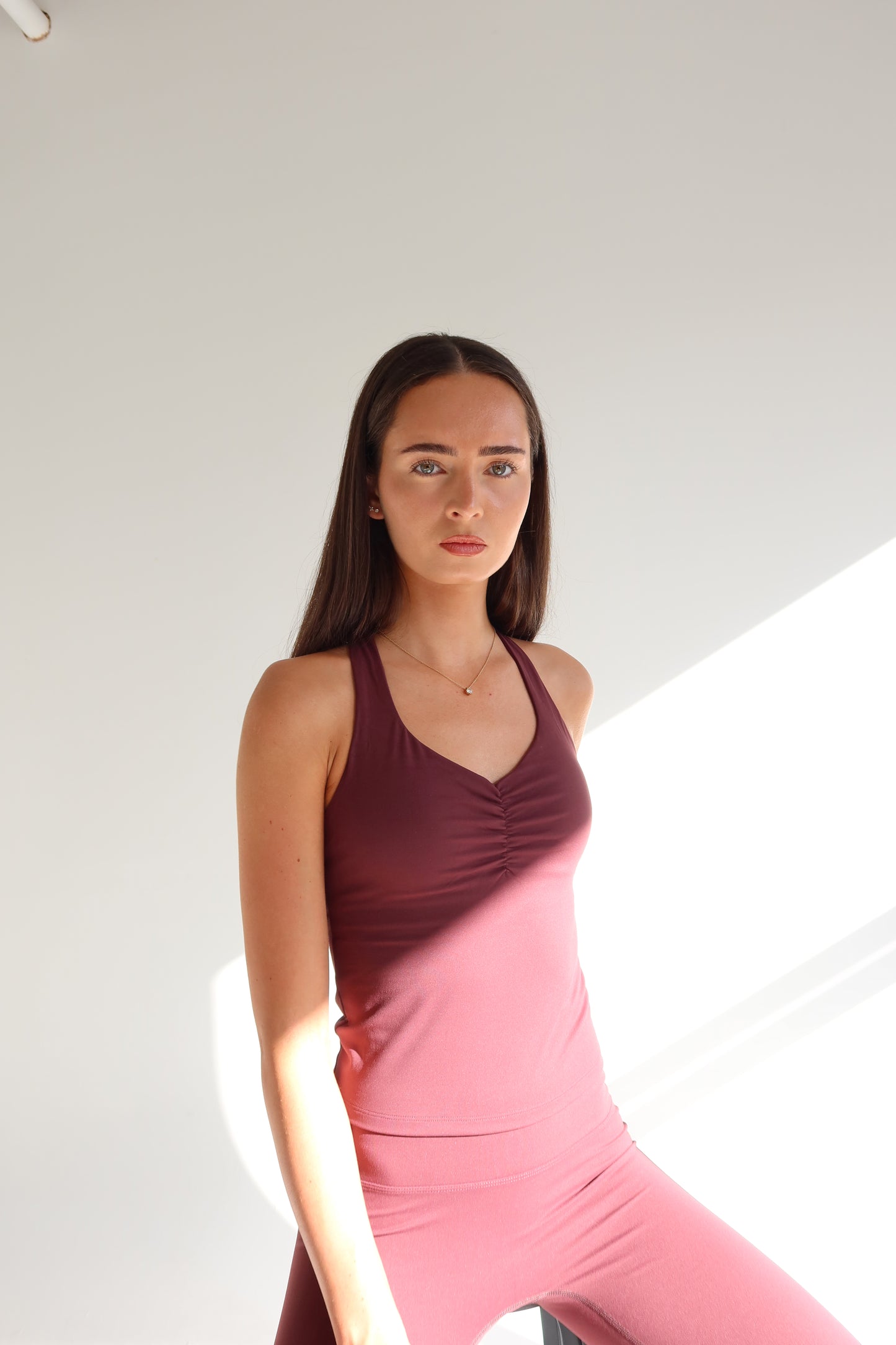 Burgundy Sculpt Scrunch Top