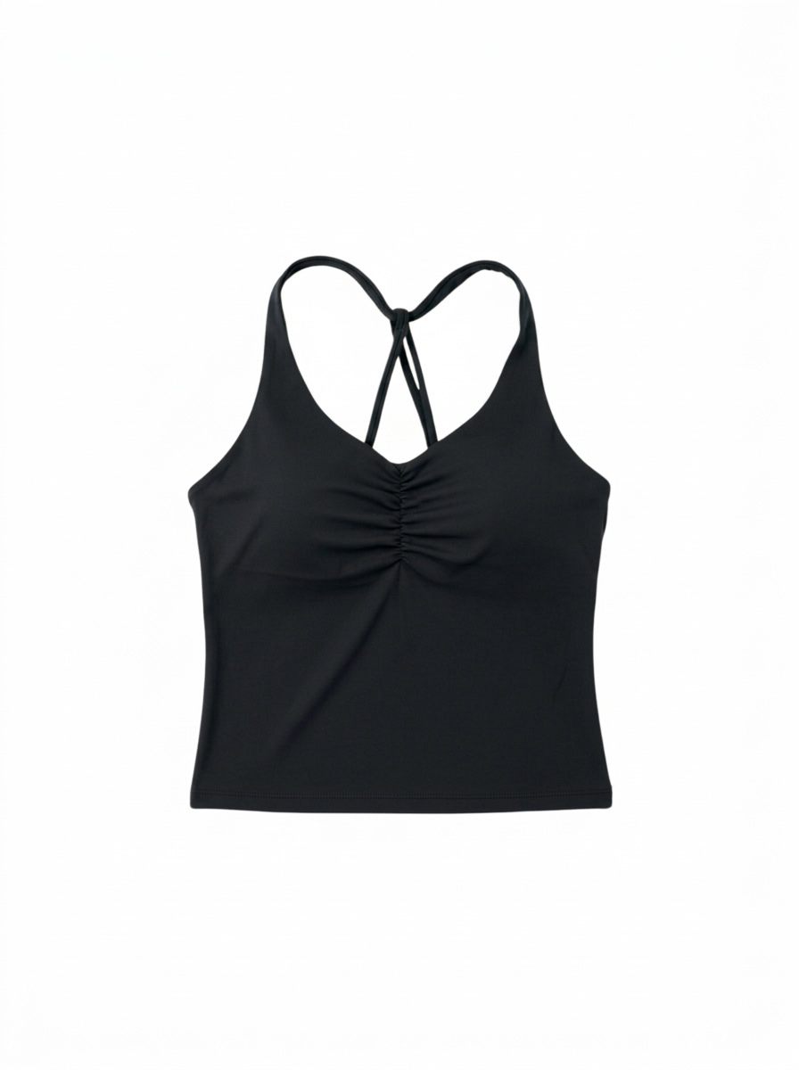 Black Sculpt Scrunch Top