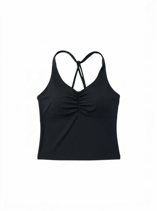 Black Sculpt Scrunch Top