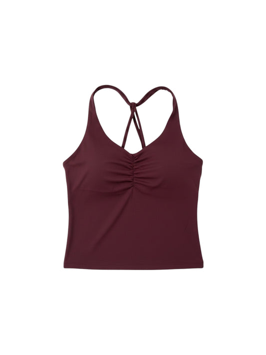 Burgundy Sculpt Scrunch Top